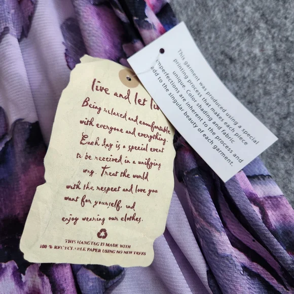 NWT One World Lace V Neck 3/4 Sleeve Stretch Knit Tunic Top Women's 1X Purple - Picture 5 of 12